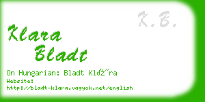 klara bladt business card